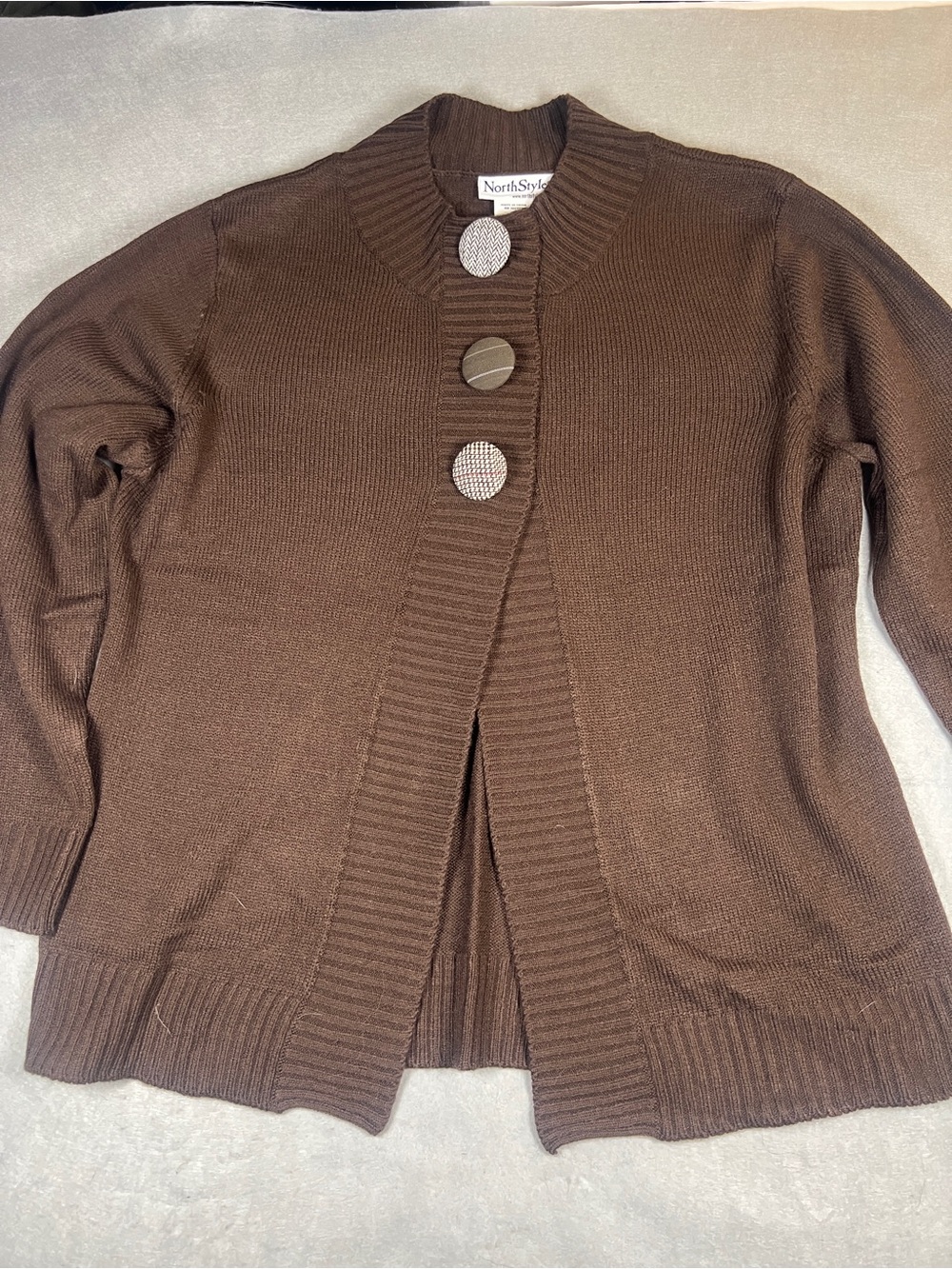 NorthStyle Brown Cardigan XL Grandpacore Academia Statement Buttons